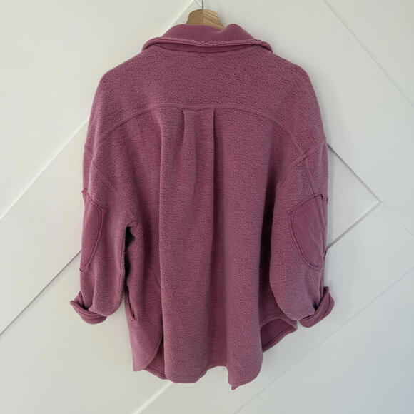 Free People Pink Fleece Ruby Jacket with Button Pockets - Picture 6 of 6